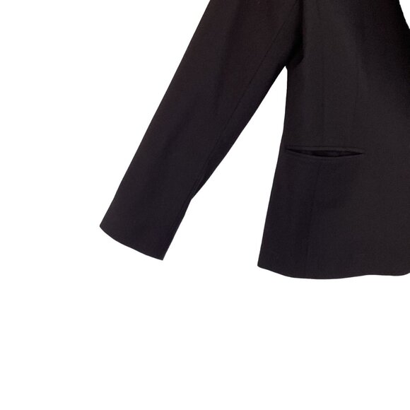 Talbots Womens Jacket Size 8 Black Wool Blend Blazer Tailored Silhouette - Picture 4 of 9
